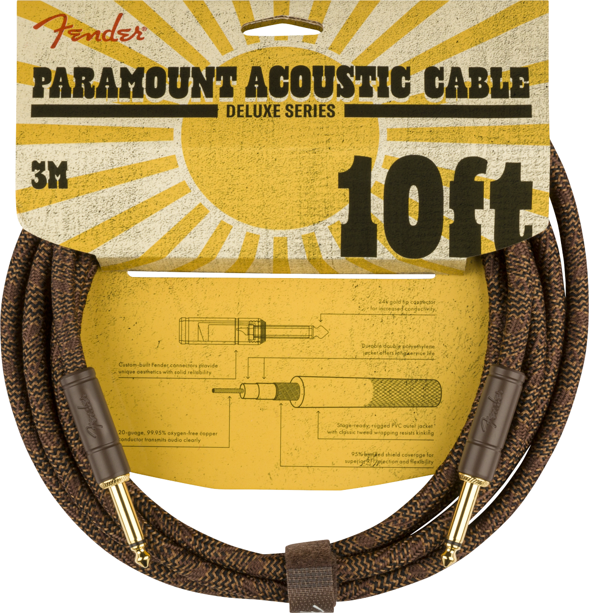 Galerijní obrázek č.1 1-4m FENDER Paramount Acoustic Instrument Cable, Brown, 3m