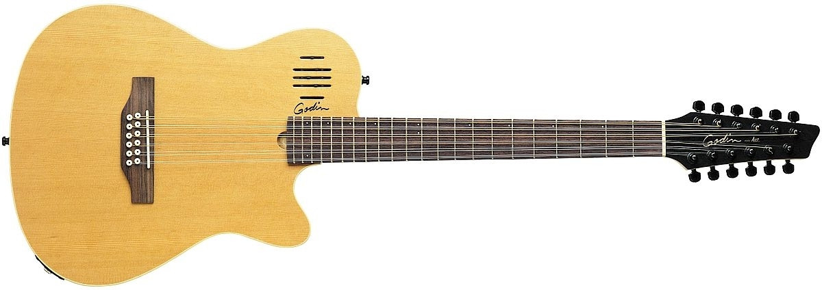Hlavní obrázek Dvanáctistrunné GODIN A12 12strun. kytara, černá, Custom k. transd. Godin