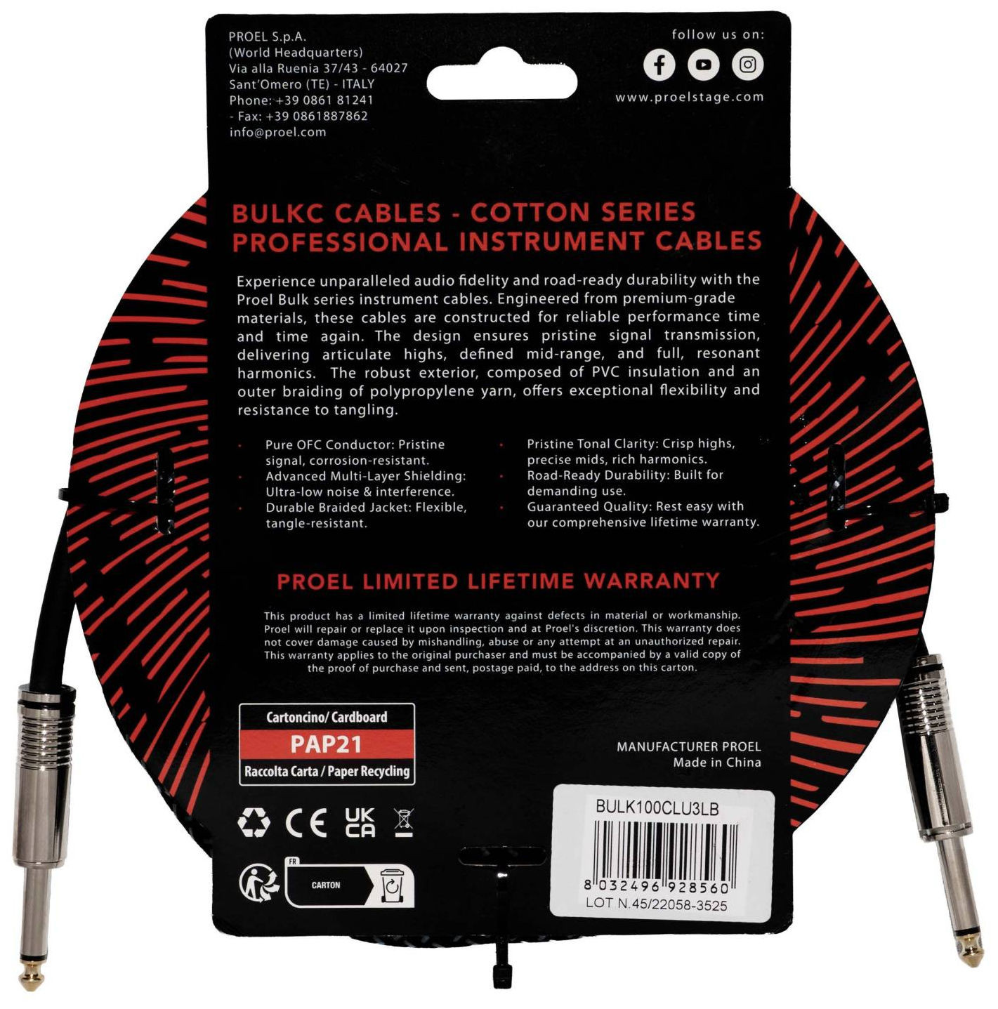 Galerijní obrázek č.1 1-4m PROEL BULK100CLU3LB