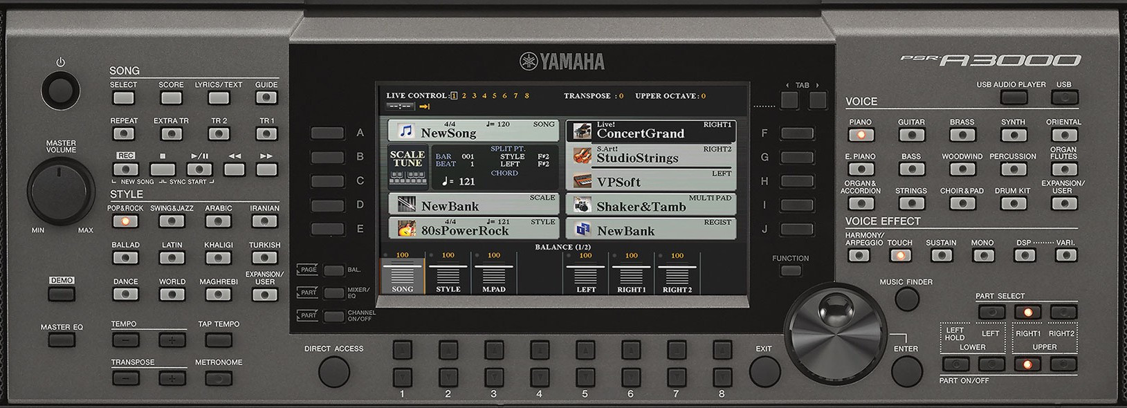 Galerijní obrázek č.3 Keyboardy s dynamikou YAMAHA PSR-A3000