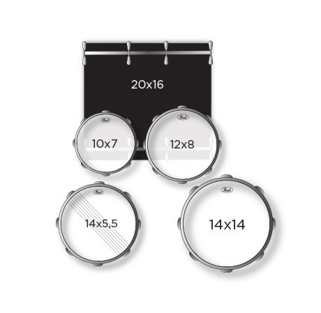 Galerijní obrázek č.4 20“; 10“, 12“; 14“ PEARL DMP905/C213 Decade Maple - Deep Forest Burst