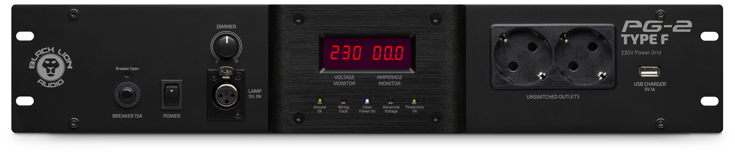 Hlavní obrázek Stabilizátory napětí, napájecí distributory a osvětlovací rackové moduly BLACK LION AUDIO PG-2 F