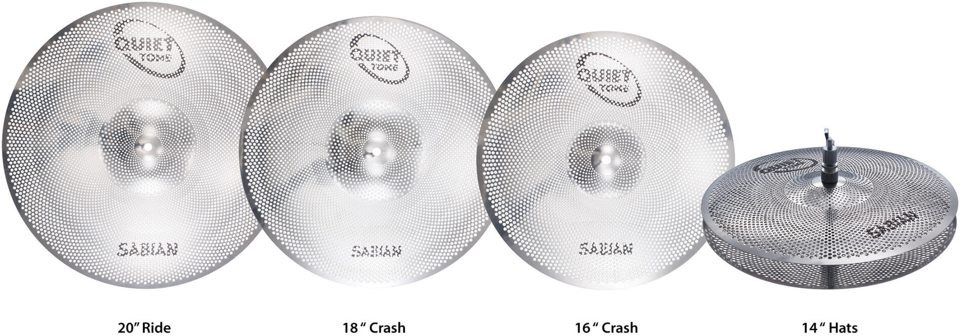 Galerijní obrázek č.3 Tréninkové pady SABIAN QTPC504 Quiet Tone Practice Cymbal Set