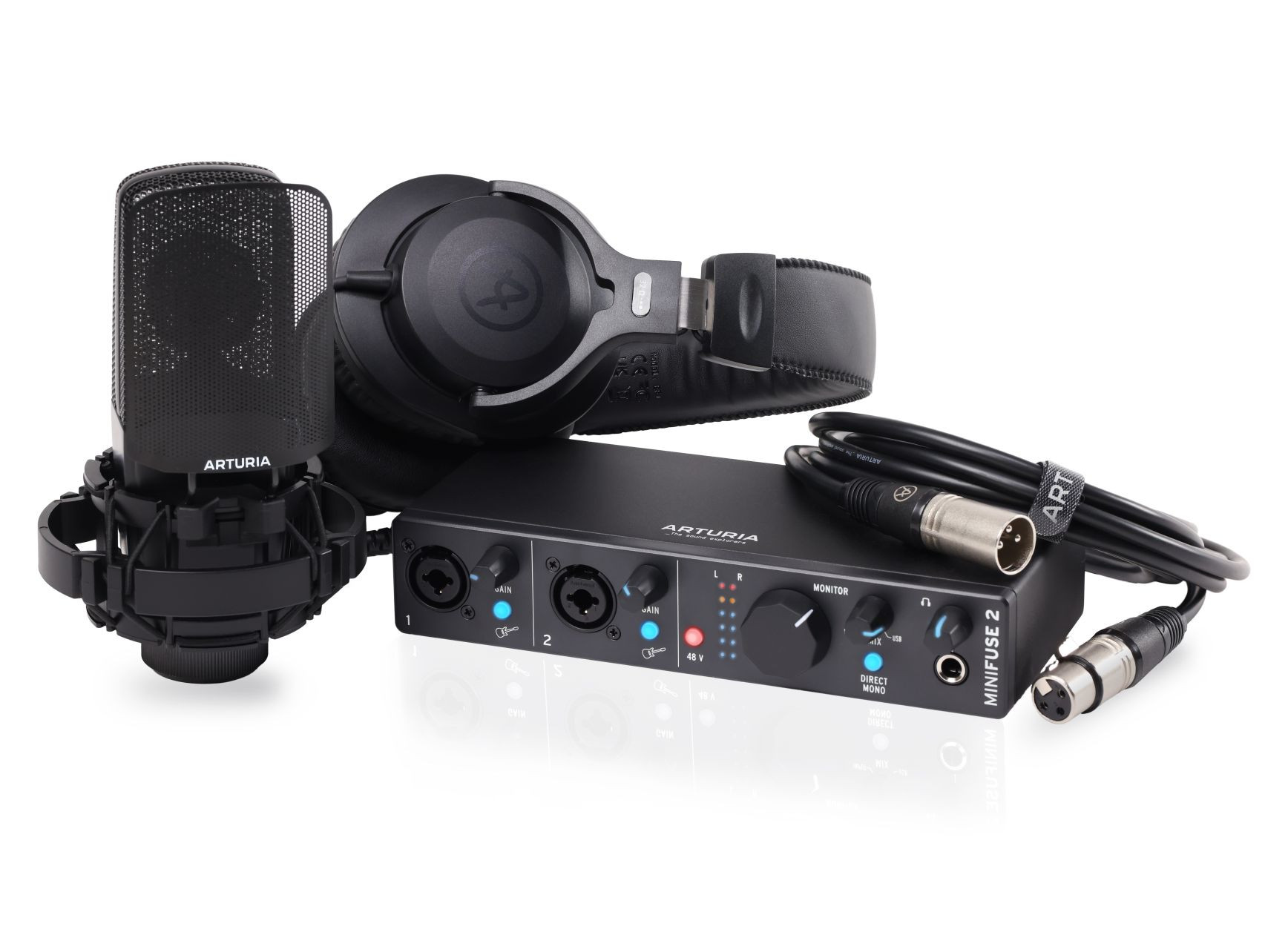 Hlavní obrázek Velkomembránové kondenzátorové mikrofony ARTURIA MiniFuse Recording Pack Black