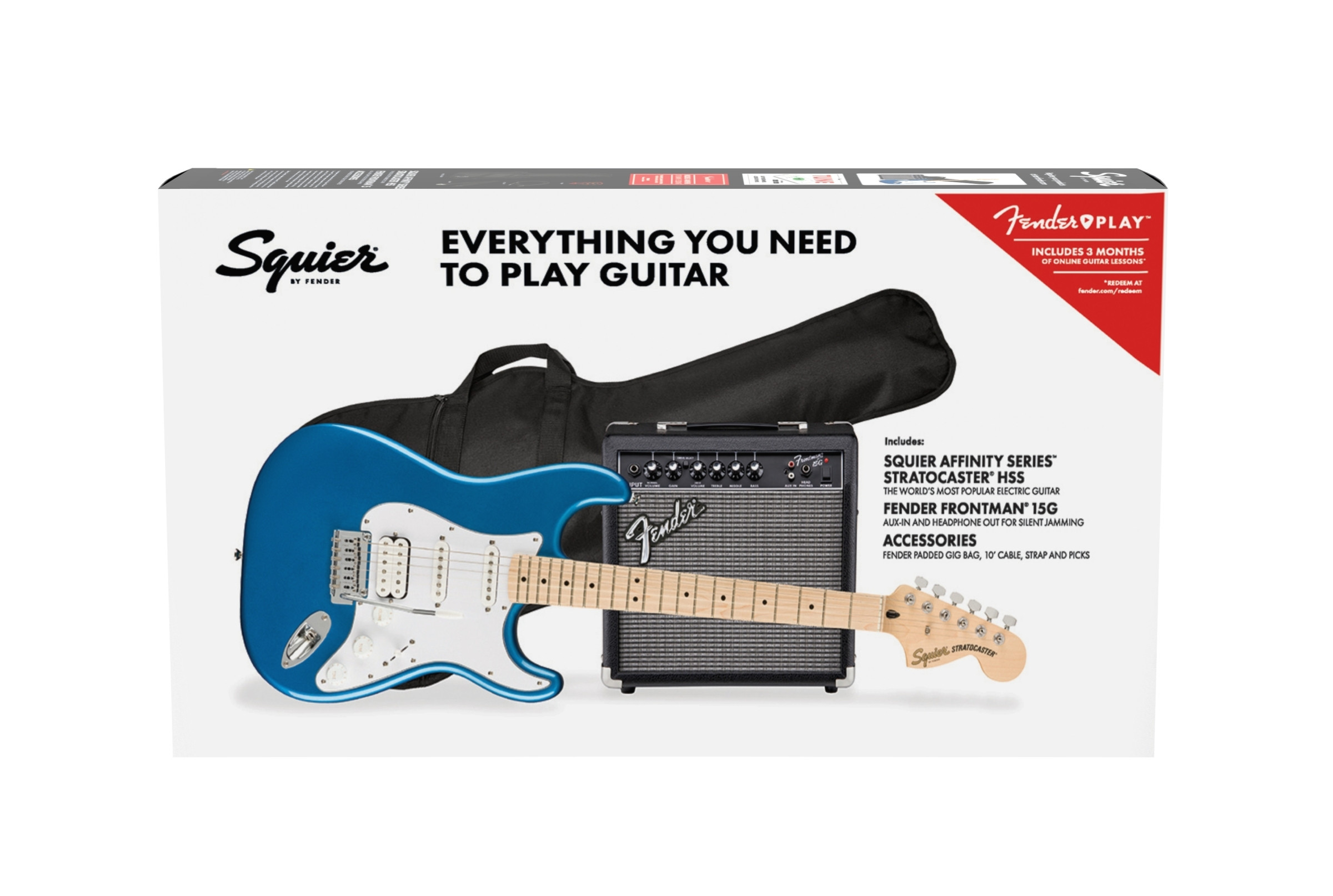 Hlavní obrázek Elektrické sety FENDER SQUIER Affinity Series Stratocaster HSS Pack - Lake Placid Blue