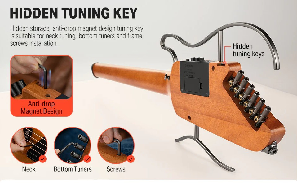 Galerijní obrázek č.16 Elektrické sety DONNER HUSH-I - Mahogany Natural C-Stock