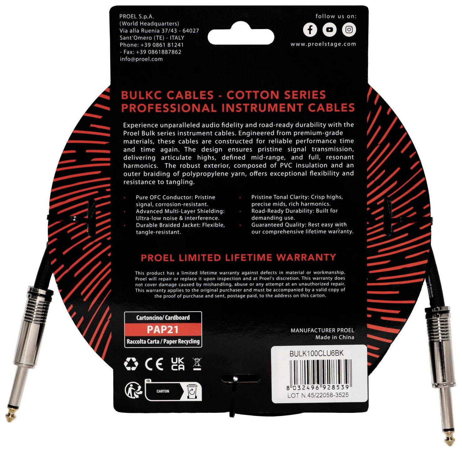 Galerijní obrázek č.1 5-8m PROEL BULK100CLU6BK