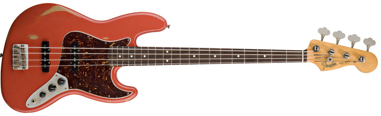 Hlavní obrázek JB modely FENDER Road Worn®; '60s Jazz Bass®, Rosewood Fingerboard - Fiesta Red