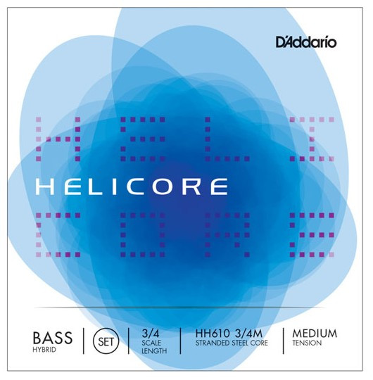 Hlavní obrázek Struny D´ADDARIO - BOWED HH610 3/4M Helicore Hybrid Bass String Set 3/4 - Medium