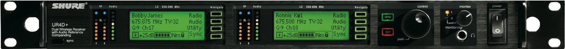 Galerijní obrázek č.4 Samostatné přijímače k bezdrátovým systémům SHURE UR4D+ G1 470 - 530 MHz