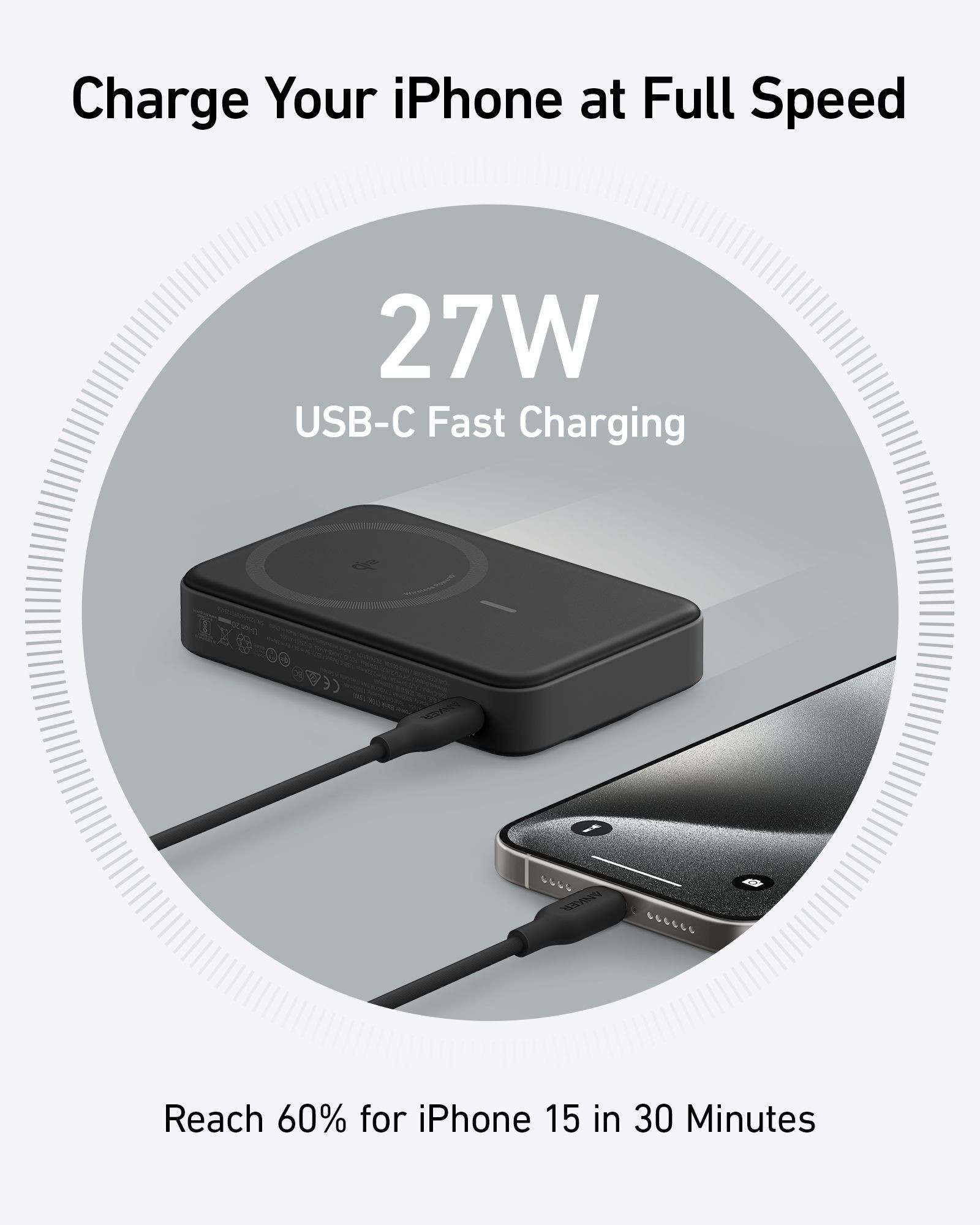 Galerijní obrázek č.10 Powerbanky a nabíječky ANKER 633 Magnetic Wireless Power Bank 10000mAh,15W, 27W USB C - Black