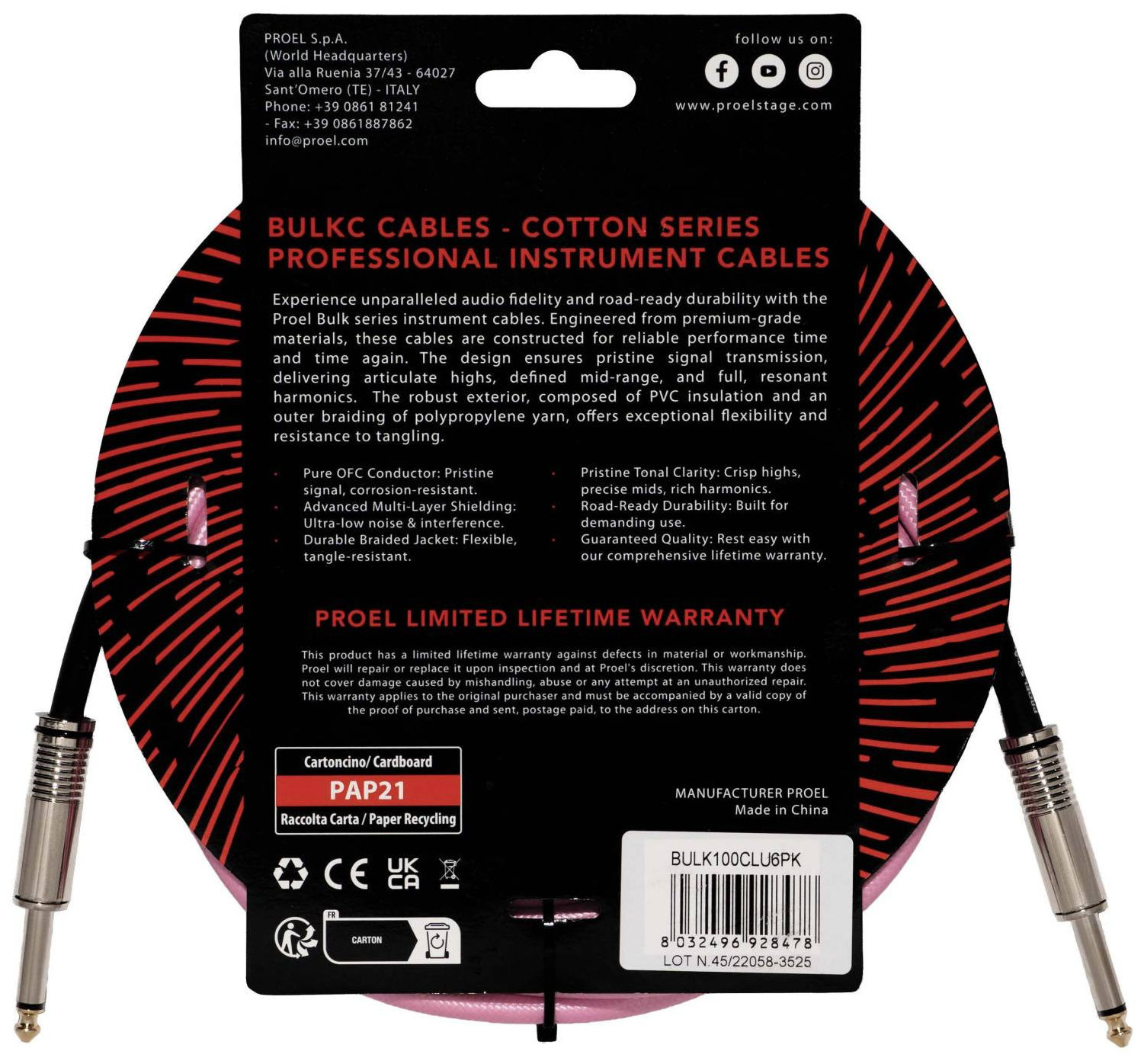 Galerijní obrázek č.1 5-8m PROEL BULK100CLU6PK