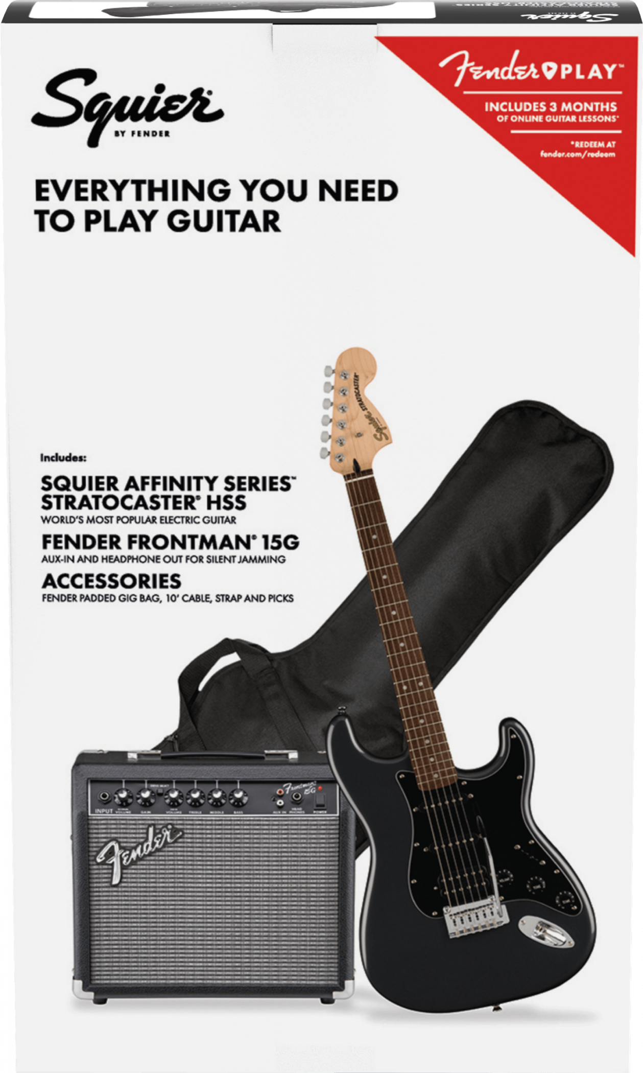 Galerijní obrázek č.1 Elektrické sety FENDER SQUIER Affinity Series Stratocaster HSS Pack - Charcoal Frost Metallic