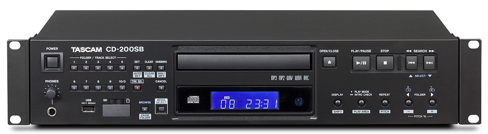 Hlavní obrázek Profesionální CD/DVD/USB/SD/MC přehrávače TASCAM CD-200SB