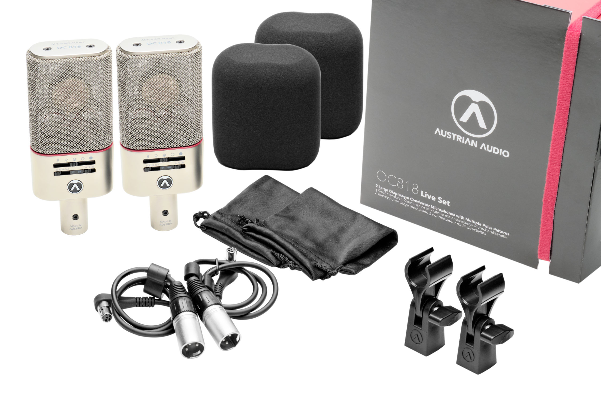 Hlavní obrázek Velkomembránové kondenzátorové mikrofony AUSTRIAN AUDIO OC818 Live Set