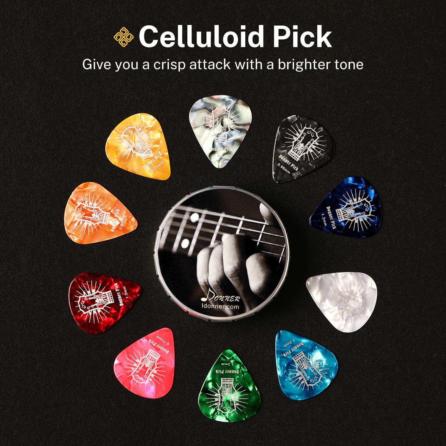 Galerijní obrázek č.1 Ostatní  DONNER EC854 Celluloid Guitar Picks 16 Pack
