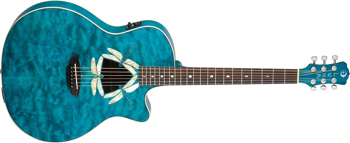 Hlavní obrázek Další tvary LUNA GUITARS Fauna Dragonfly QM AE Trans Teal