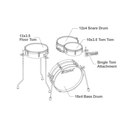 Galerijní obrázek č.5 Jiné konfigurace TAMA LJK48P-BRM Club-JAM Pancake - Burnt Red Mist
