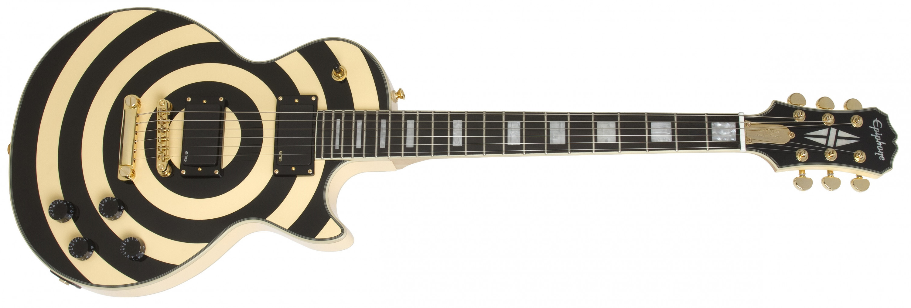 Hlavní obrázek Les Paul EPIPHONE Les Paul Custom Plus Zakk Wylde Bullseye, Ebony Fingerboard - Antique Ivory