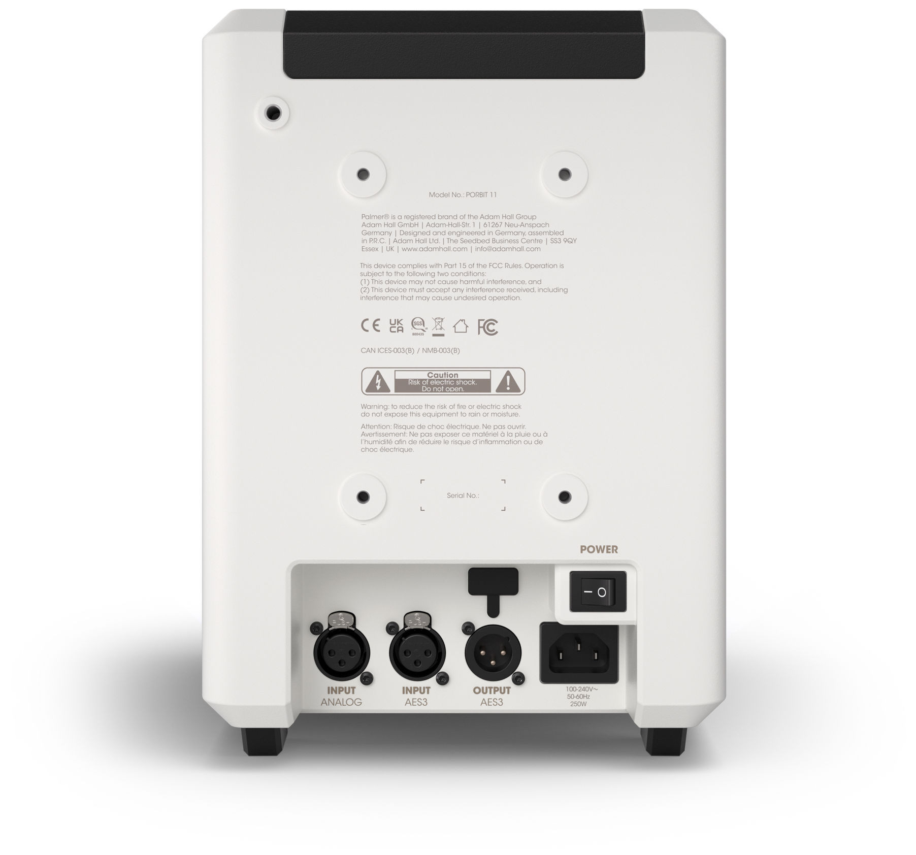 Galerijní obrázek č.3 Aktivní monitory s AES / SPDIF / USB digitálním vstupem PALMER ORBIT 11 W