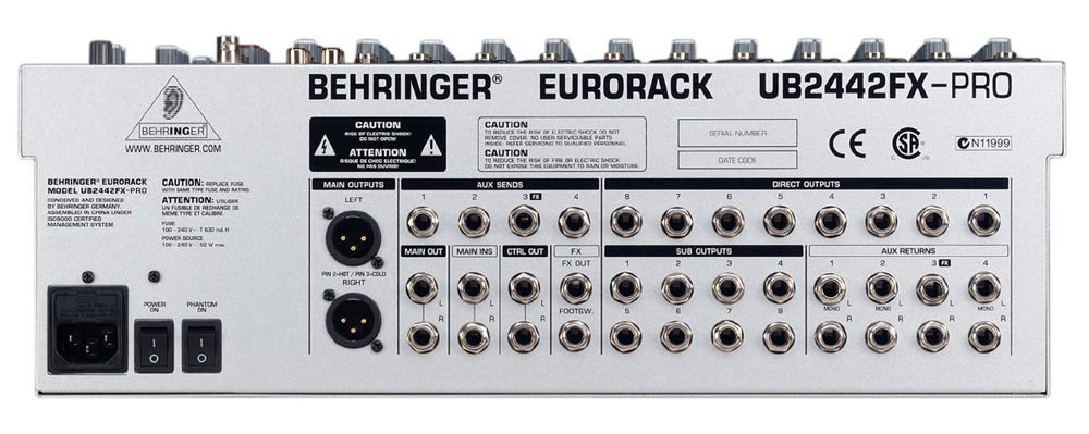 Galerijní obrázek č.2 Mixážní pulty s efektem BEHRINGER EURORACK UB2442FX-PRO
