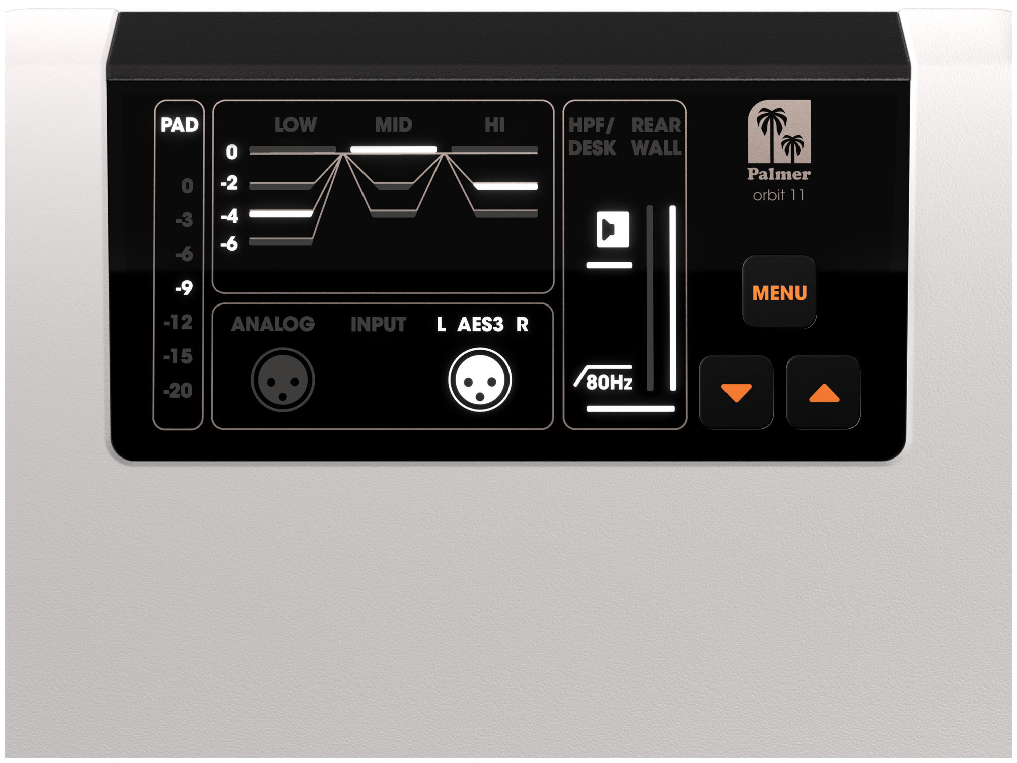 Galerijní obrázek č.5 Aktivní monitory s AES / SPDIF / USB digitálním vstupem PALMER ORBIT 11 W