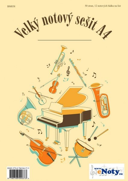 Hlavní obrázek Zpěvníky a učebnice PUBLIKACE Velký notový sešit A4