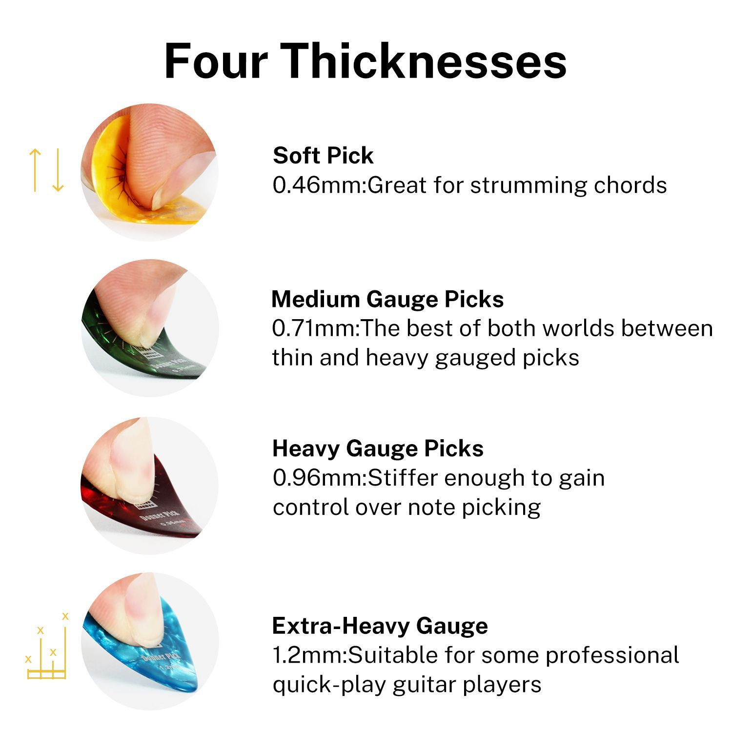 Galerijní obrázek č.6 Ostatní  DONNER EC854 Celluloid Guitar Picks 16 Pack