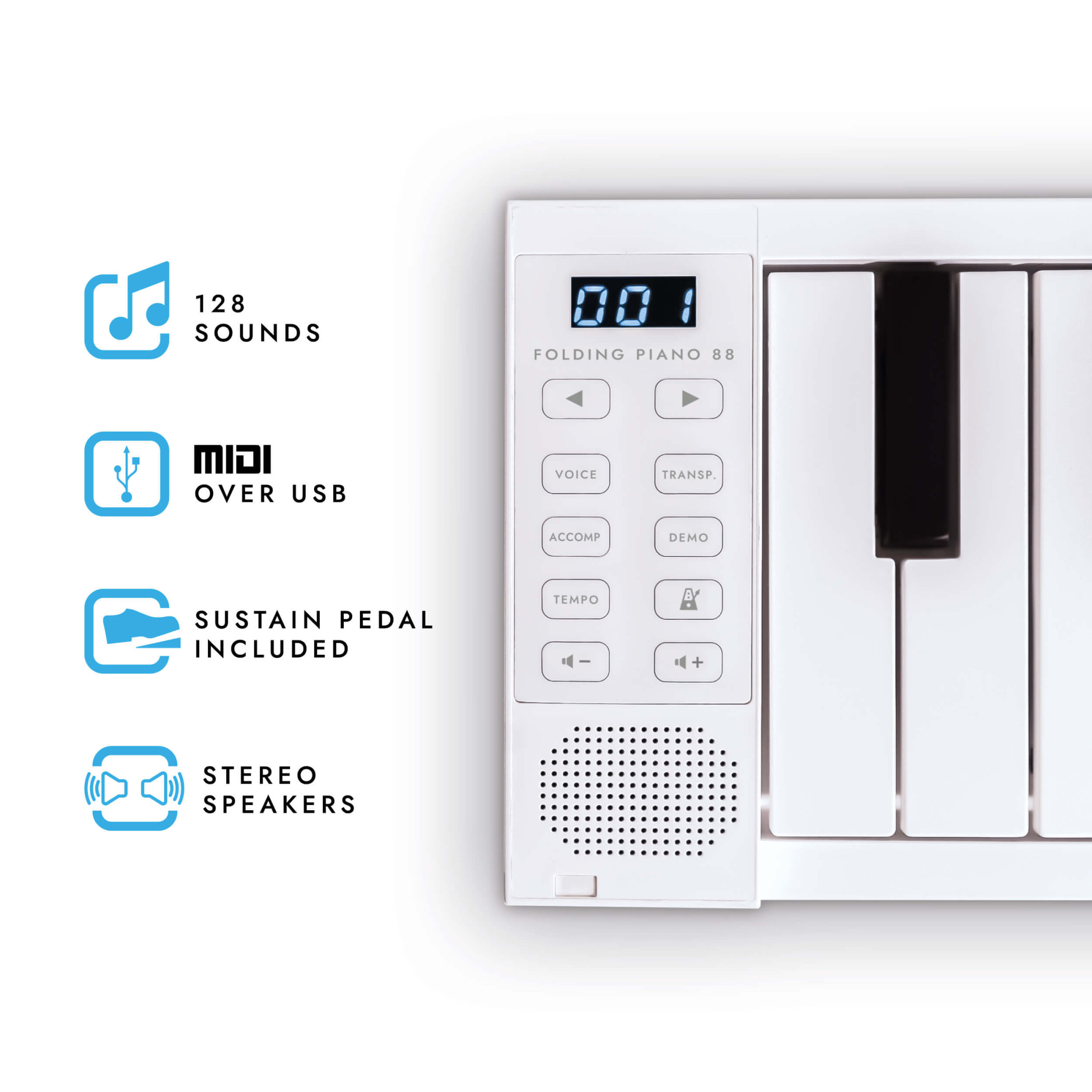 Galerijní obrázek č.2 Stage piana CARRY-ON Folding Piano 88 - White