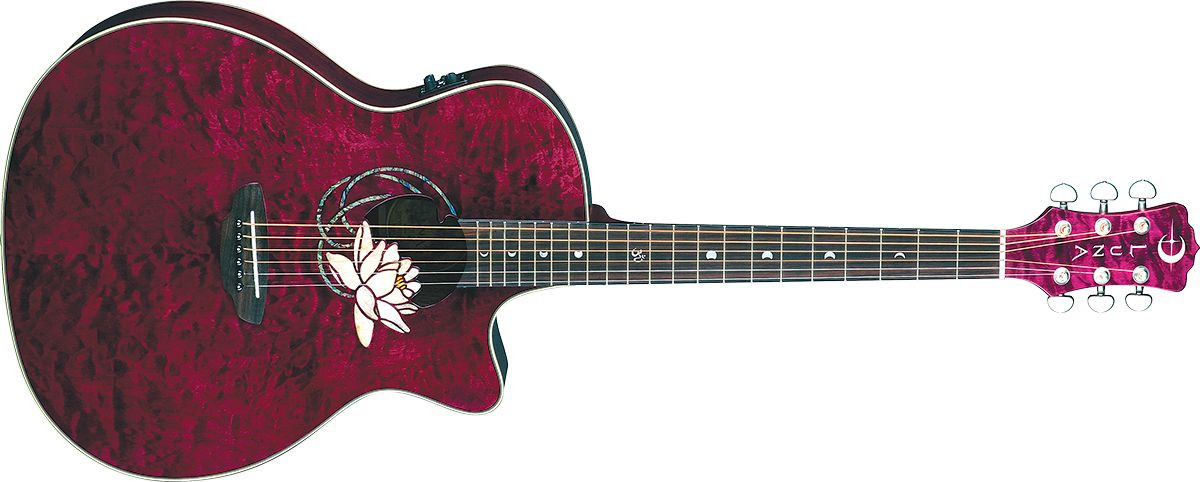 Hlavní obrázek Další tvary LUNA GUITARS Flora Lotus QM Trans Shiraz