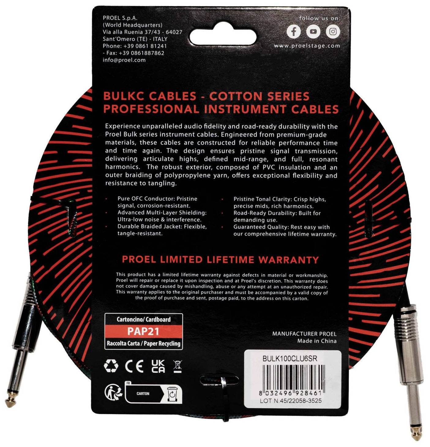 Galerijní obrázek č.1 5-8m PROEL BULK100CLU6SR