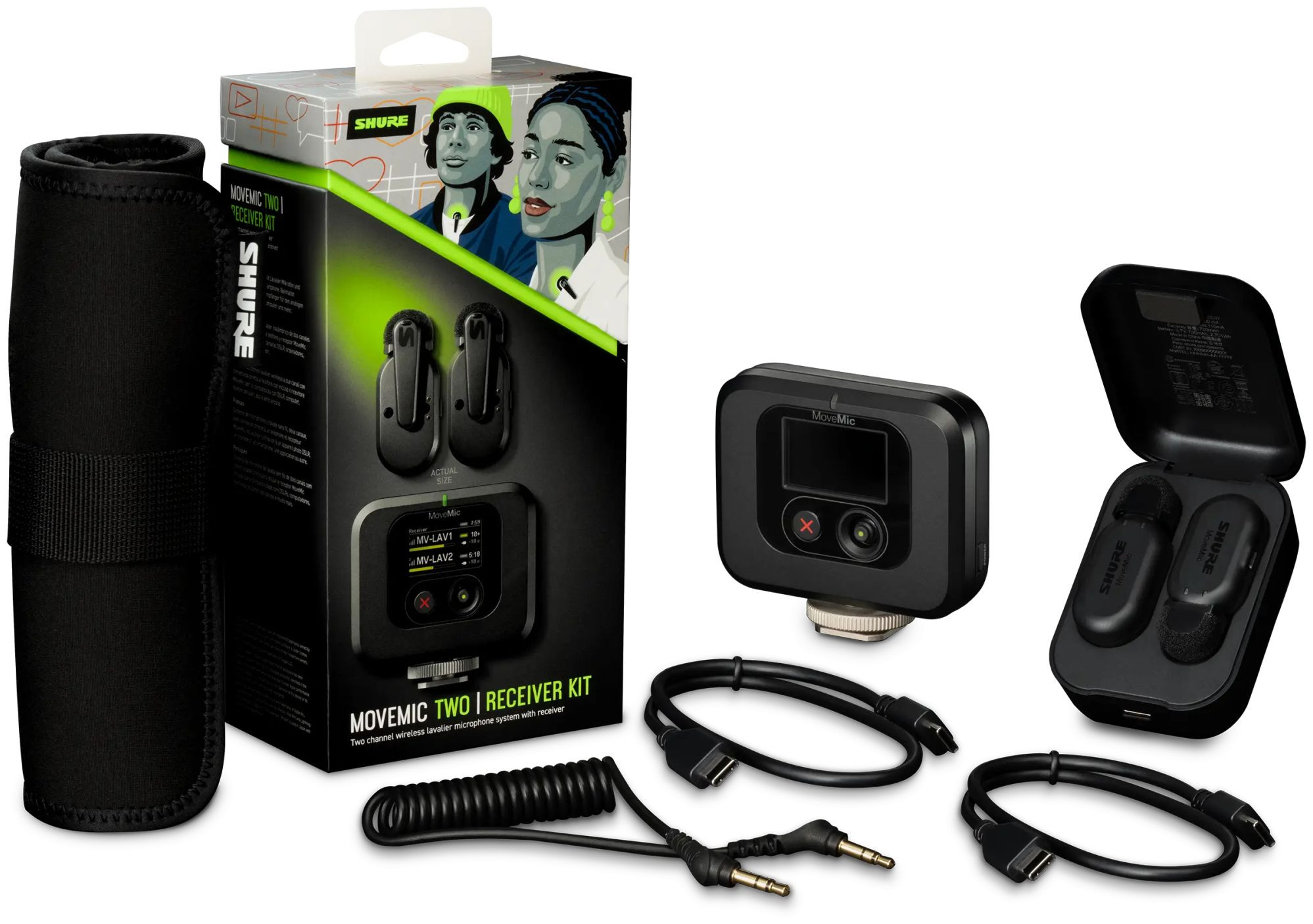 Galerijní obrázek č.4 S klopovým mikrofonem (lavalier) SHURE MOVEMIC TWO RECEIVER KIT