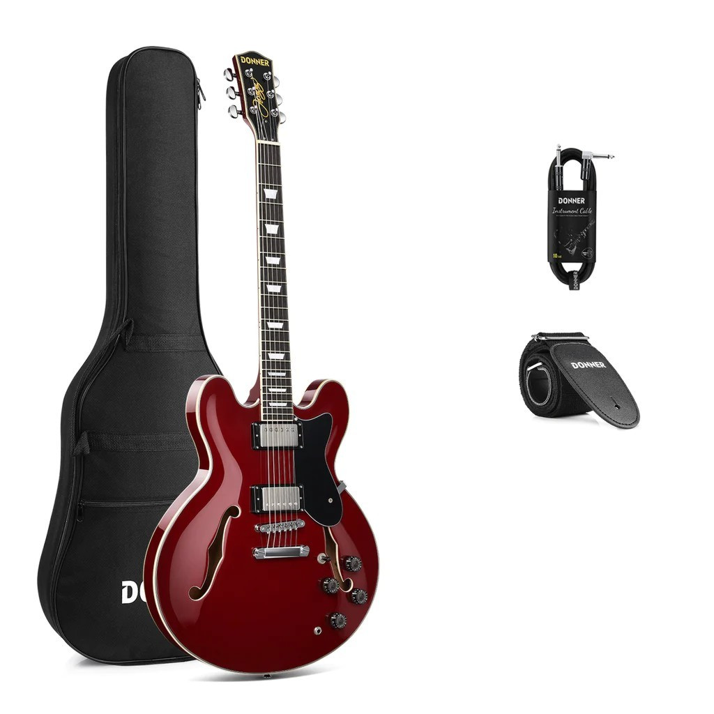Hlavní obrázek Elektrické sety DONNER DJP-1000 Jazz LP - Burgundy Red