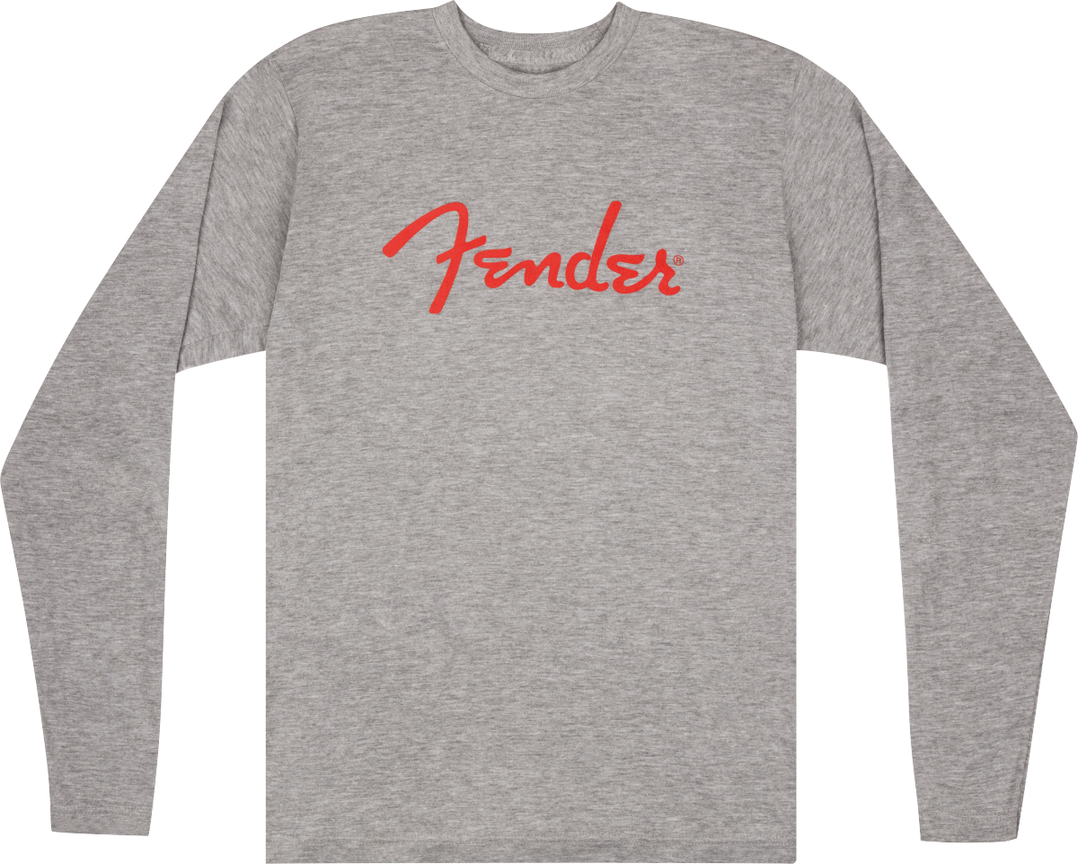 Hlavní obrázek Oblečení a dárkové předměty FENDER Spaghetti Logo L/S T-Shirt, Heather Gray, XL