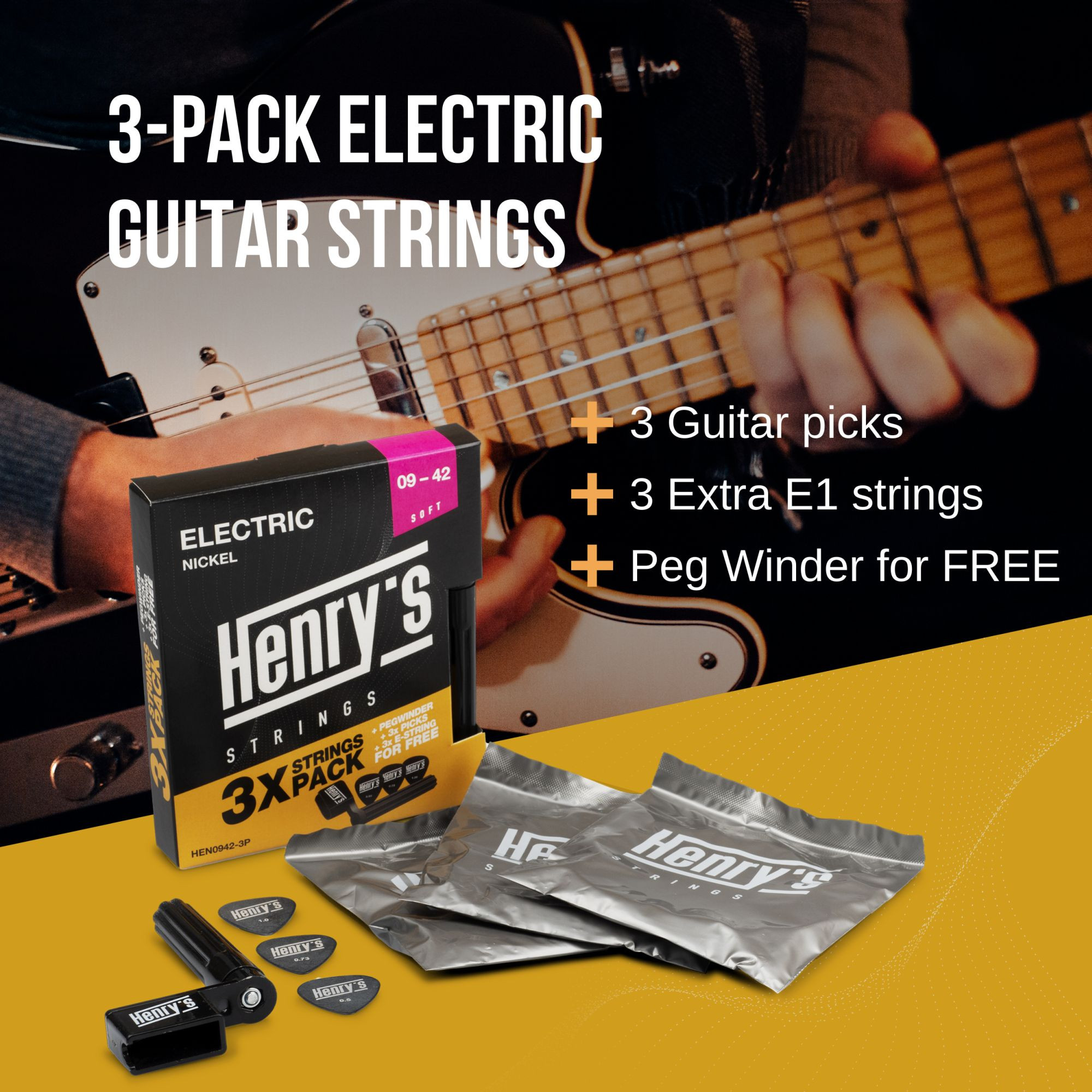 Galerijní obrázek č.2 Tvrdost .010 HENRY’S HEN1046-3P Nickel 10 46, 3pack set