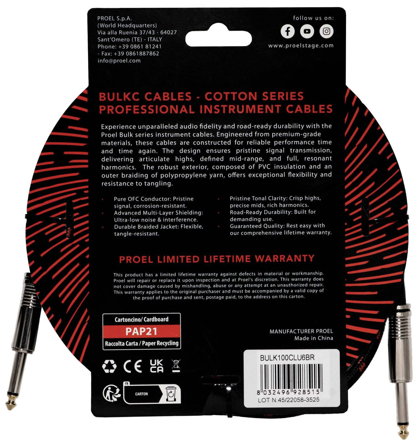 Galerijní obrázek č.1 5-8m PROEL BULK100CLU6BR