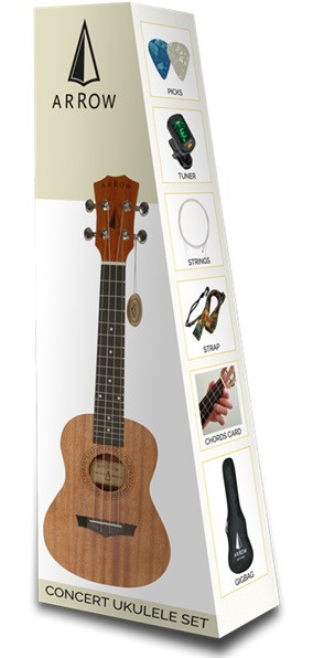 Hlavní obrázek Koncertní ARROW MH10 Mahogany Concert Ukulele - Natural SET