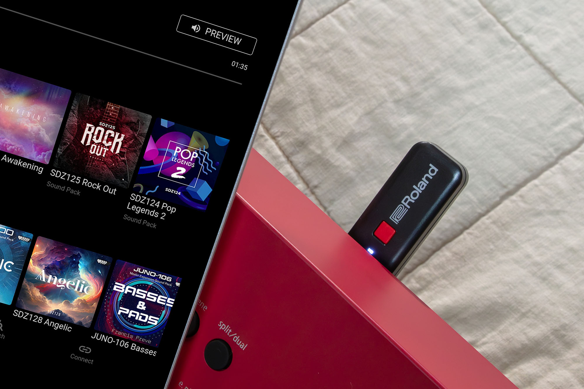 Galerijní obrázek č.5 Keyboardy s dynamikou ROLAND GO:KEYS 3 - Dark Red