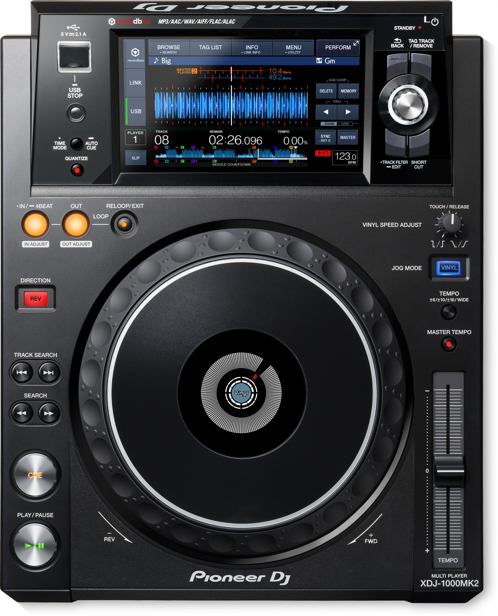 Galerijní obrázek č.1 Profesionální CD/DVD/USB/SD/MC přehrávače PIONEER DJ XDJ-1000MK2