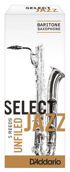 Hlavní obrázek Baryton saxofon RICO RRS05BSX3M Select Jazz - Baritone Saxophone Reeds - Unfiled - 3 Medium - 5 Box