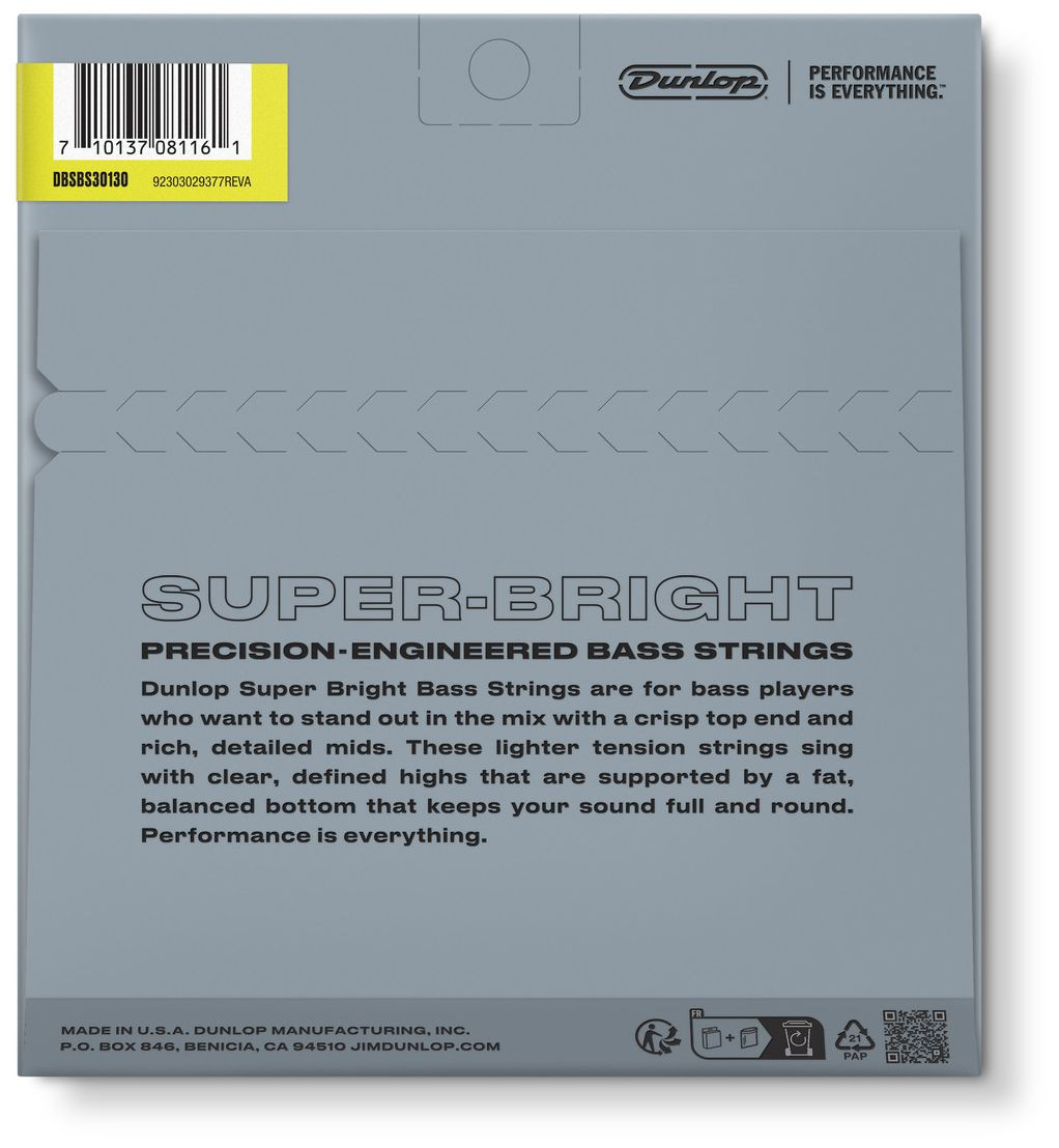 Galerijní obrázek č.1 Vícestrunné a ostatní sady pro baskytaru Super Bright Stainless Steel Bass Strings 30-130