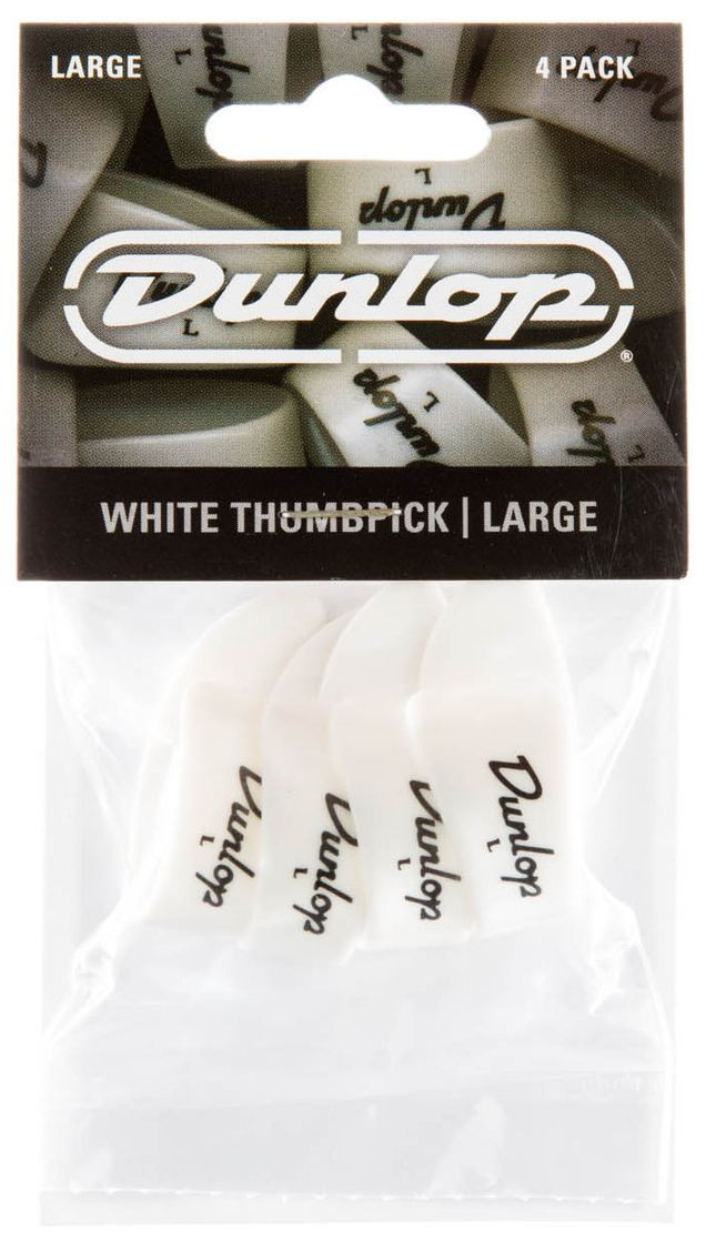 Galerijní obrázek č.3 Prstýnky DUNLOP White Large Thumbpick - 4 pack