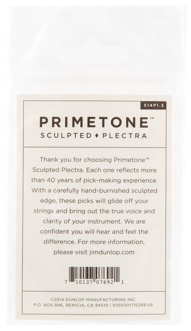 Galerijní obrázek č.3 Tvrdost do 2.0 DUNLOP Primetone Semi Round Grip Pick 1.3mm, 12ks