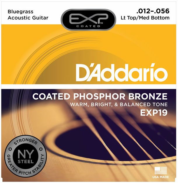 Hlavní obrázek Tvrdost .012 D'ADDARIO EXP19 Phosphor Bronze Light Top/Medium Bottom - .012 - .056