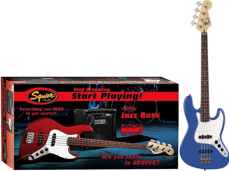 Hlavní obrázek Baskytarové komplety FENDER SQUIER SDSP Set Affinity Jazz Bass / Rumble 15 Metallic Blue Rosewood