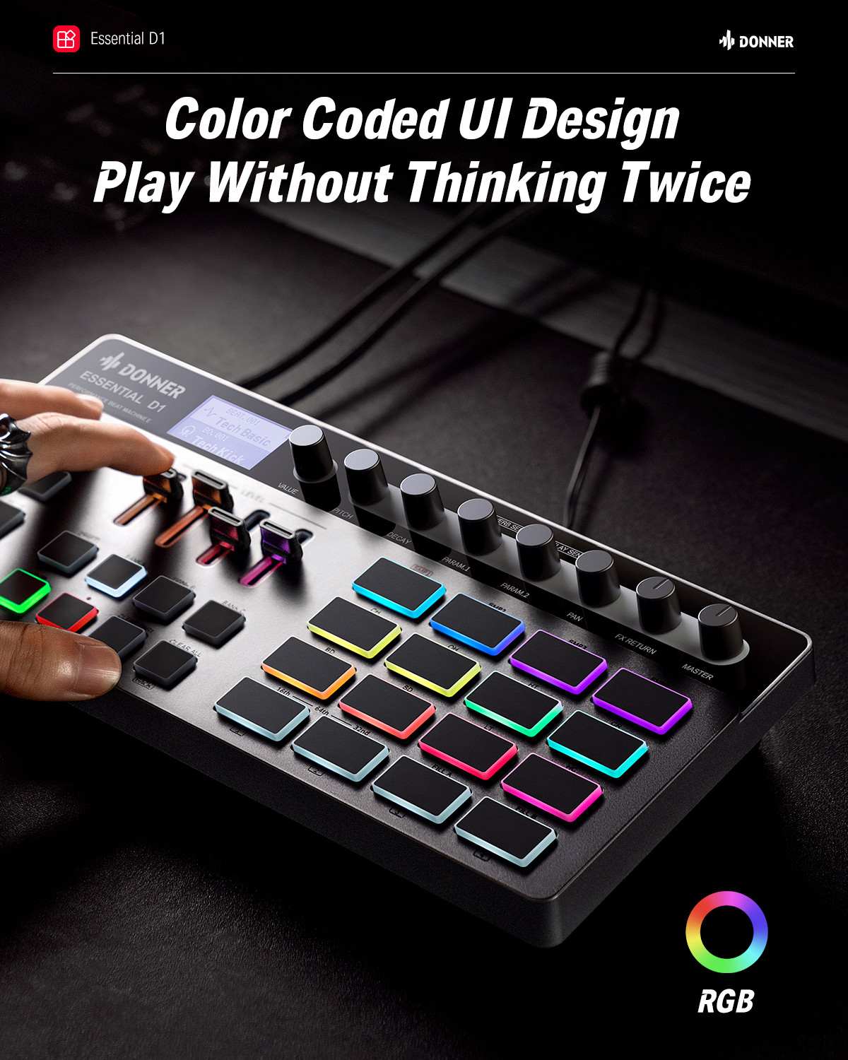 Galerijní obrázek č.8 Samplery, sekvencery, moduly DONNER D1