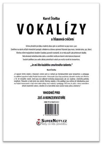 Galerijní obrázek č.1 Zpěvníky a učebnice PUBLIKACE Vokalízy a hlasová cvičení - Karel Štolba