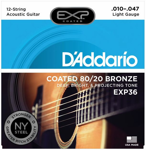 Hlavní obrázek Pro dvanáctistrunnou kytaru D'ADDARIO EXP36 80/20 Bronze Light 12 - .010 - .047