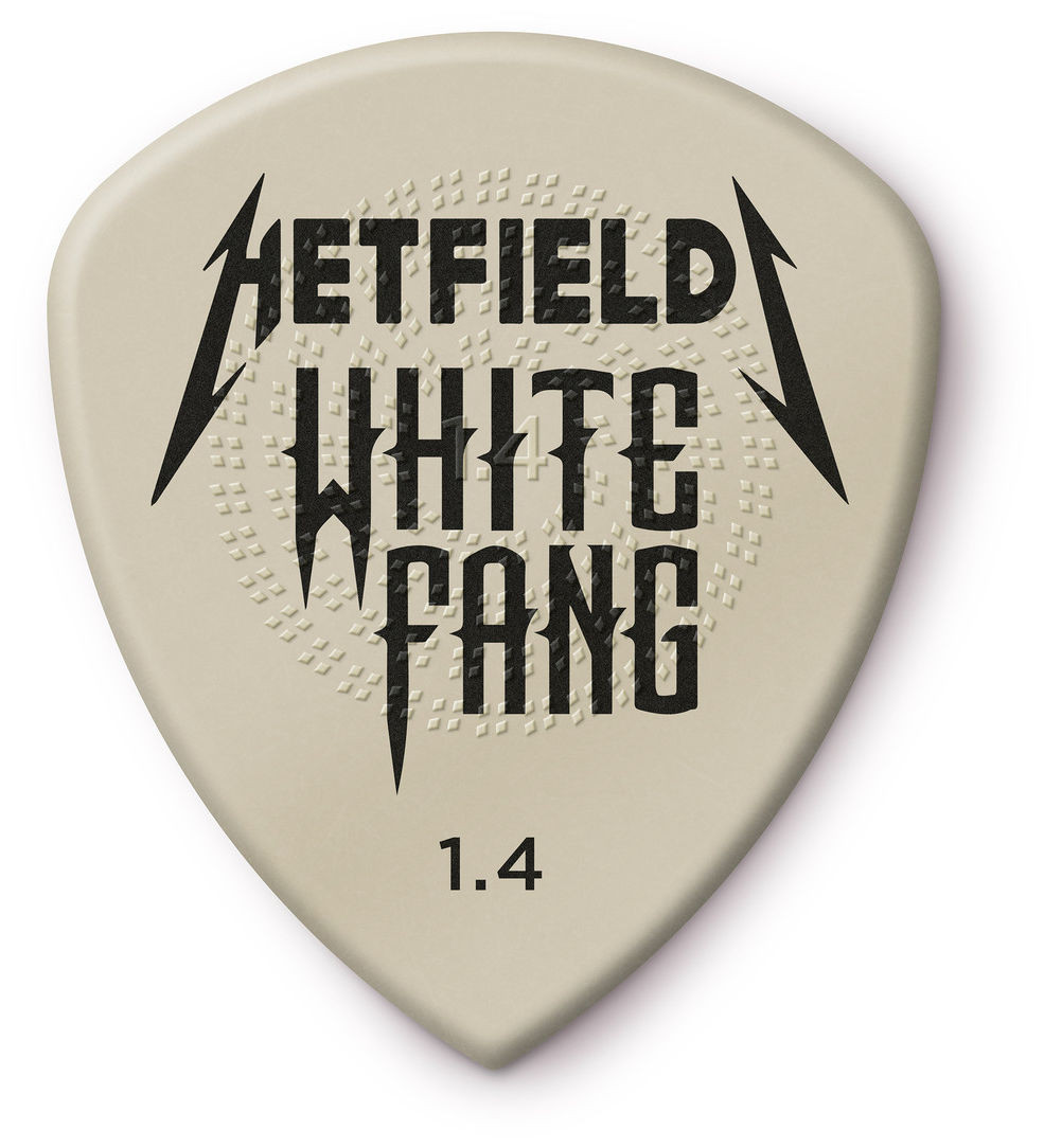 Hlavní obrázek Tvrdost do 2.0 DUNLOP PH122P140 HETFIELD'S WHITE FANG CUSTOM FLOW PICK 1.4MM - 6 ks