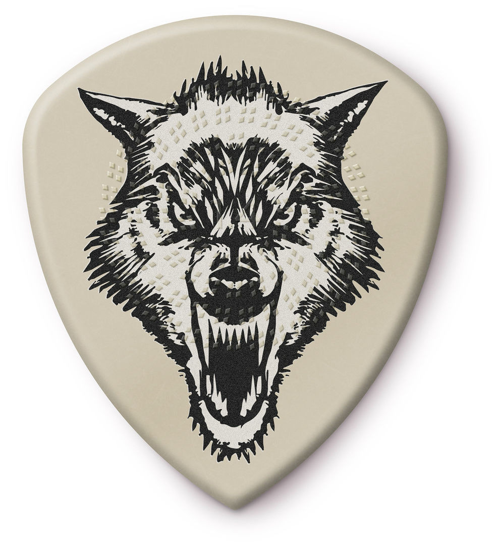 Galerijní obrázek č.1 Tvrdost do 2.0 DUNLOP PH122P140 HETFIELD'S WHITE FANG CUSTOM FLOW PICK 1.4MM - 6 ks
